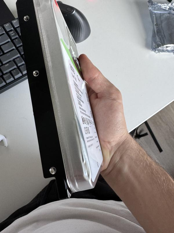My brand new replacement hard drive, dented